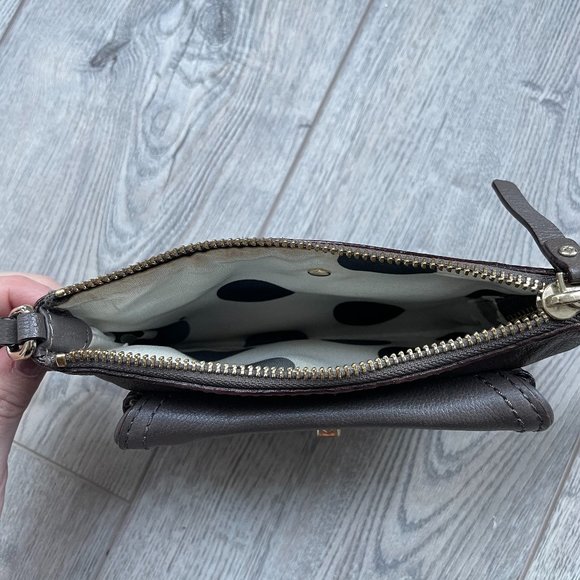 kate spade Gray Leather Crossbody Purse Twistlock Closure - Picture 10 of 13